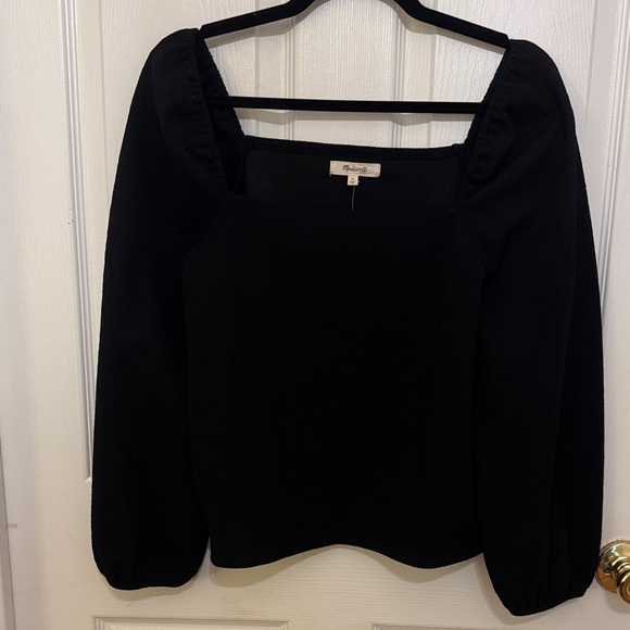 Madewell Black Square Neck Top M - Picture 1 of 3